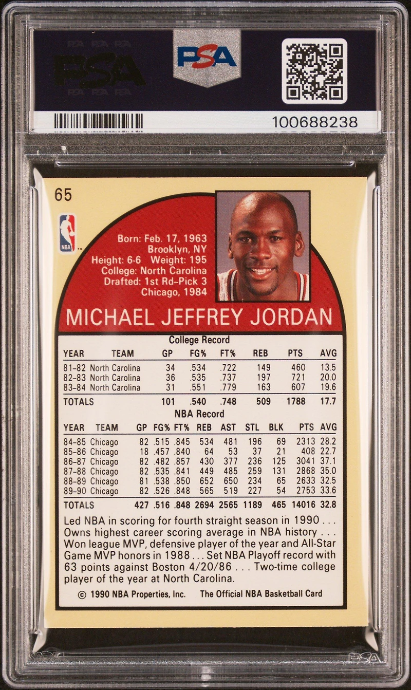 1990 Hoops 65 Michael Jordan PSA