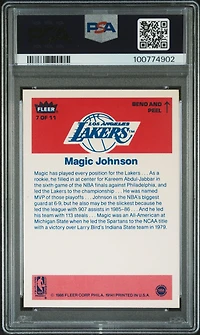 1986 Fleer Sticker 7 Magic Johnson PSA