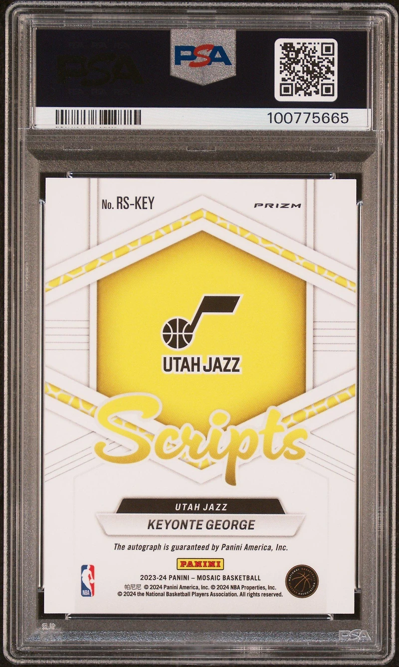 2023 Panini Mosaic Rookie Scripts Rskey Keyonte George PSA 10