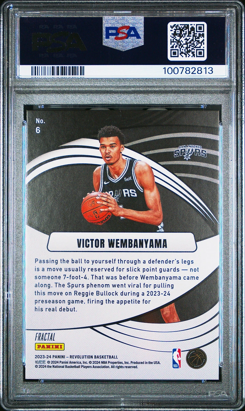 2023 Panini Revolution Supernova 6 Victor Wembanyama Fractal PSA 10