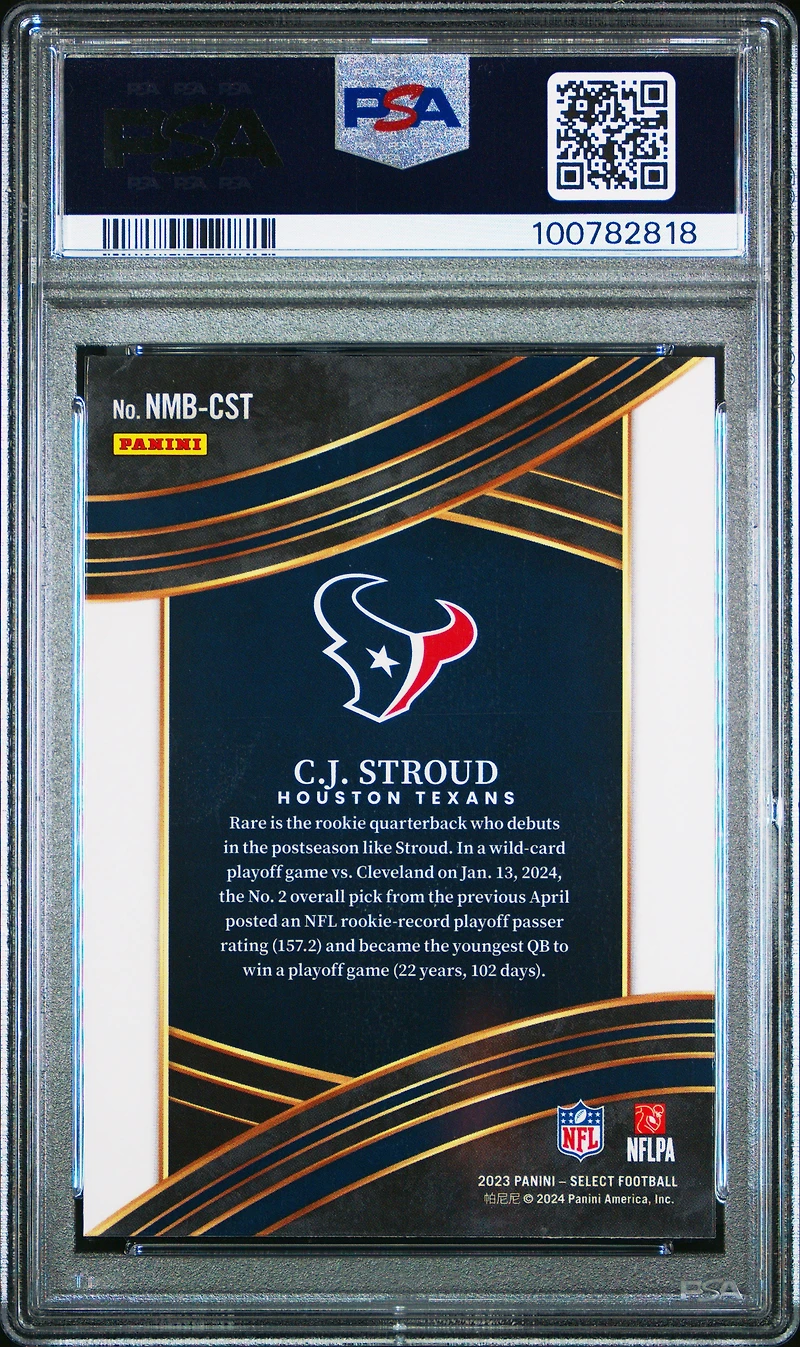2023 Panini Select Select Numbers Nmbcst Cj Stroud PSA 9