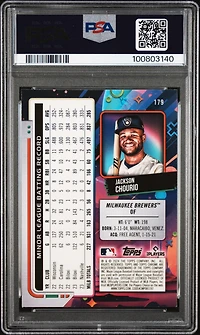 2024 Topps Chrome Cosmic 179 Jackson Chourio Nucleus Refractor PSA