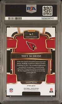 2023 Panini Select 1 Trey Mcbride Die-cut Zebra Prizm PSA 9
