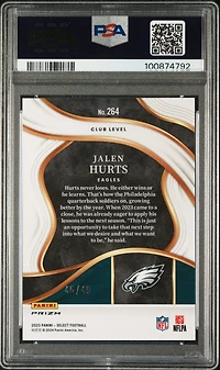 2023 Panini Select 264 Jalen Hurts Red Prizm PSA 10
