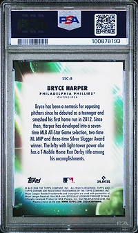 2024 Topps Chrome Update Stratospheric Stars 8 Bryce Harper Black Refractor PSA 10