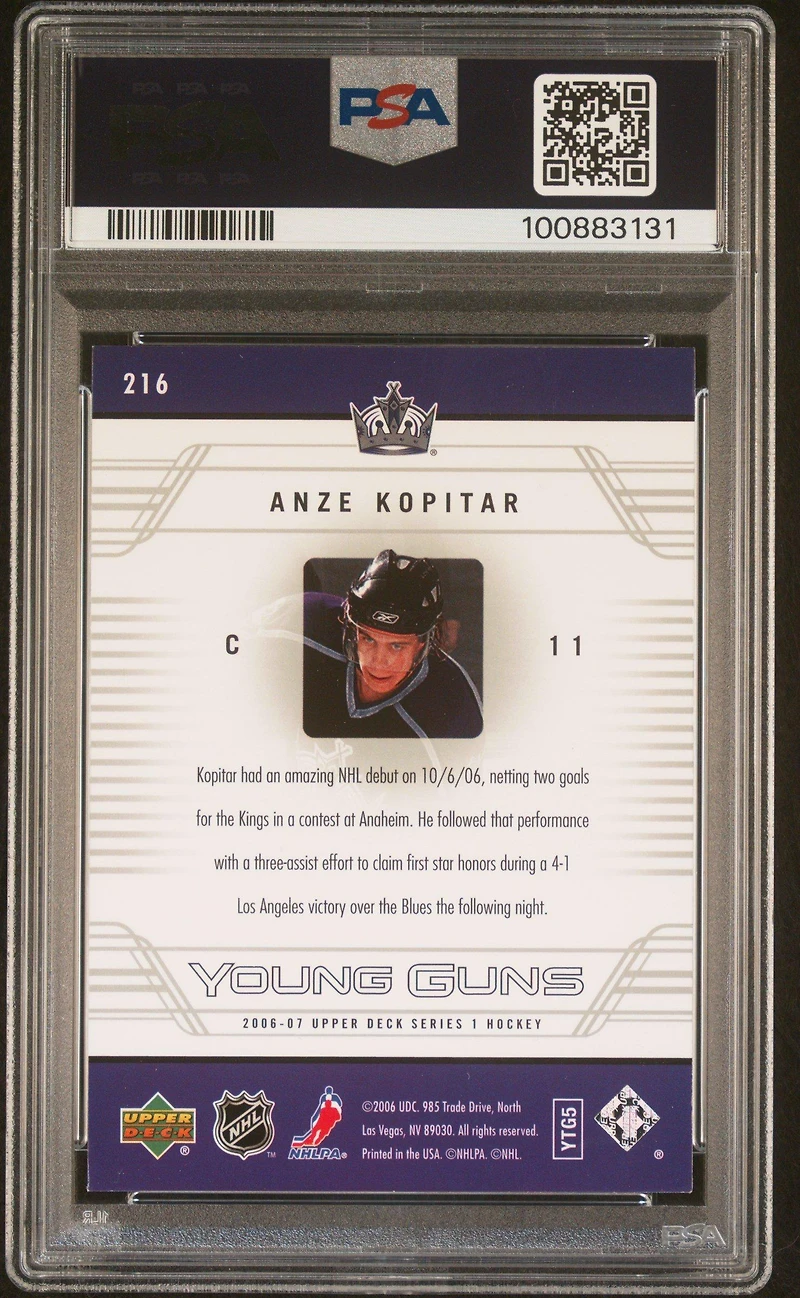 2006 Upper Deck 216 Anze Kopitar PSA 9