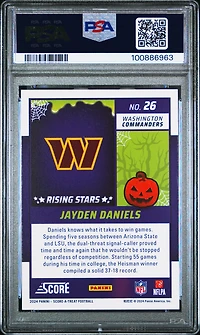2024 Panini Score-a-treat Rising Stars 26 Jayden Daniels Pumpkin PSA 10