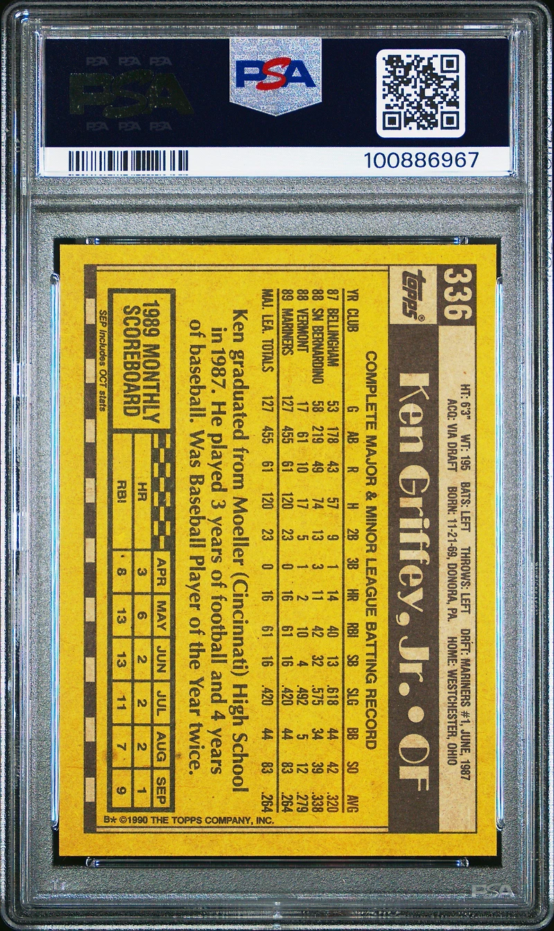 1990 Topps 336 Ken Griffey Jr. PSA