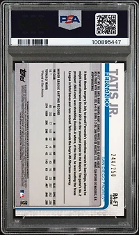2019 Topps Chrome Rookie Autographs Ra-ft Fernando Tatis Jr. Purple Refractor PSA