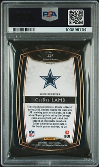 2020 Panini Select 257 Ceedee Lamb Die-cut Light Blue Prizm PSA 9