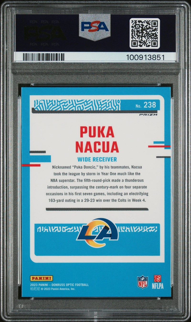 2023 Panini Donruss Optic 238 Puka Nacua Rocket PSA 10