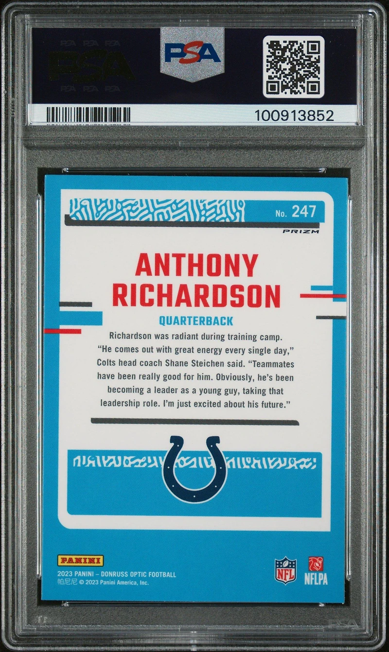 2023 Panini Donruss Optic 247 Anthony Richardson Holo PSA