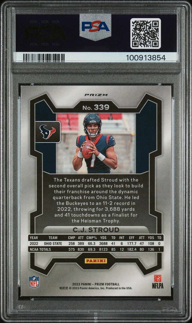 2023 Panini Prizm 339 Cj Stroud Disco Prizm PSA