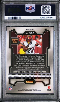 2023 Panini Prizm 398 Chris Rodriguez Jr. Black & White Checker PSA 10
