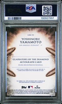 2024 Bowman Chrome Gladiators Of The Diamond Autographs Gdayy Yoshinobu Yamamoto Gold Mini Diamond Refractor PSA 10
