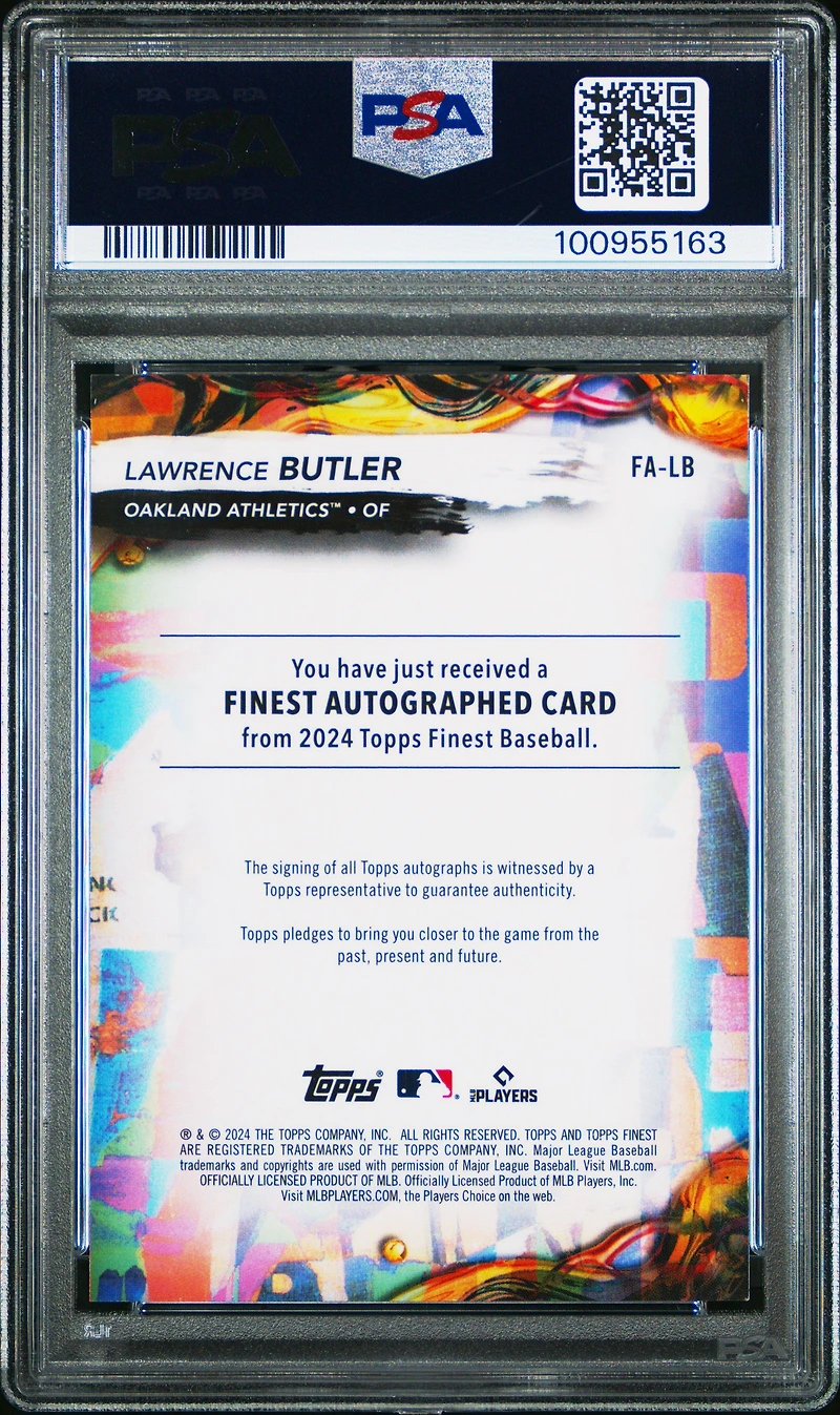 2024 Topps Finest Finest Autographs Falb Lawrence Butler Gold Refractor PSA 9