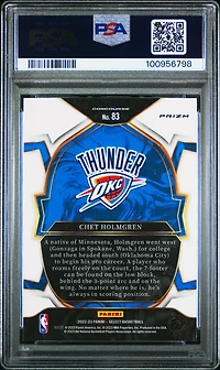 2022 Panini Select 83 Chet Holmgren Green/white/purple PSA 10