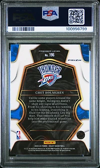 2022 Panini Select 196 Chet Holmgren Red Cracked Ice PSA 10