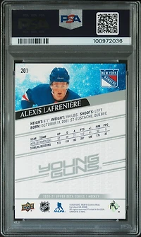 2020 Upper Deck 201 Alexis Lafreniere PSA