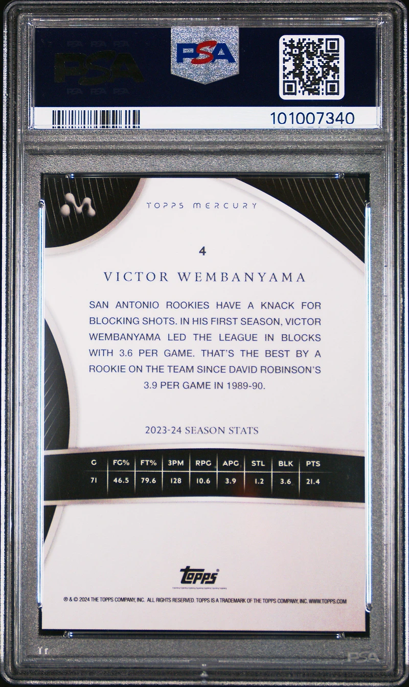2023 Topps Mercury: Victor Wembanyama 4 Victor Wembanyama PSA 10