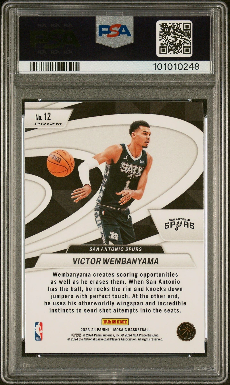 2023 Panini Mosaic Give And Go 12 Victor Wembanyama Mosaic PSA 10
