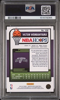 2023 Panini Haunted Hoops 108 Victor Wembanyama Slime PSA