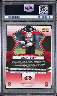 2022 Panini Mosaic 367 Brock Purdy Reactive Orange PSA