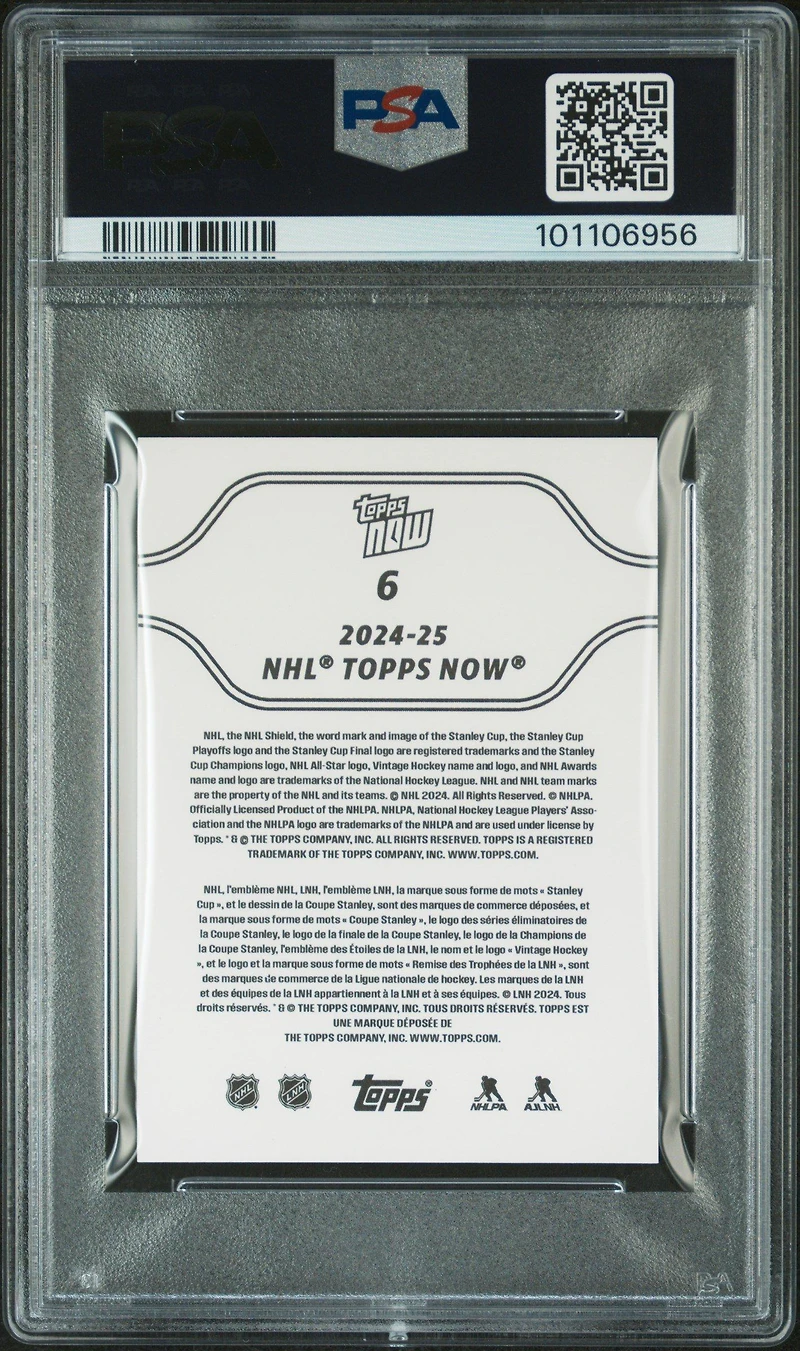 2024 Topps Now Nhl Stickers Macklin Celebrini PSA 10
