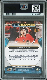 2024 Upper Deck Ud Canvas C72 Connor Bedard PSA 10