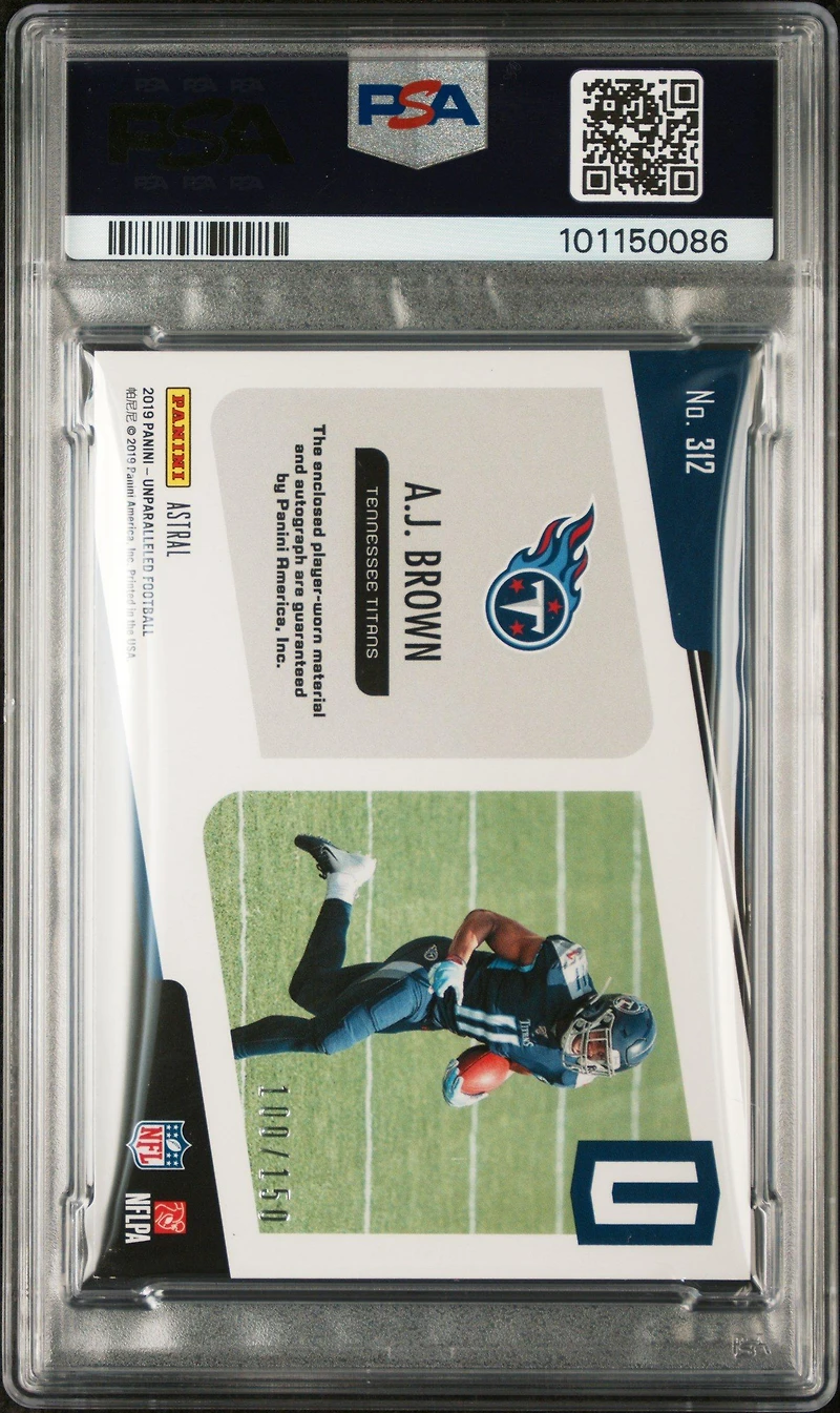 2019 Panini Unparalleled 312 A.j. Brown Autograph Jersey-astral PSA 9