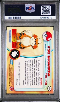1999 Topps Pokemon Tv 58 Growlithe PSA 8