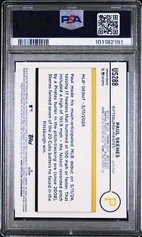 2024 Topps Update Us288 Paul Skenes Rainbow Foil PSA 9