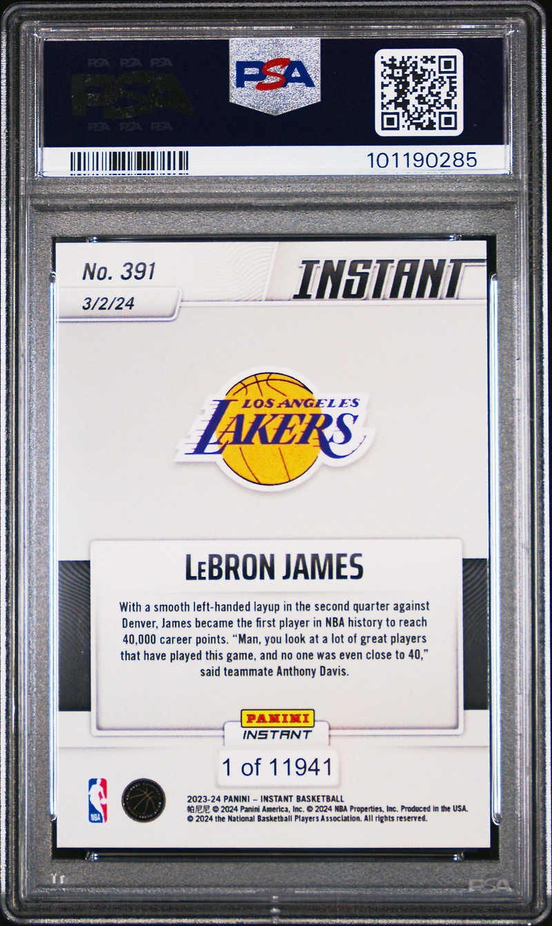 Panini Instant Lebron James PSA 10