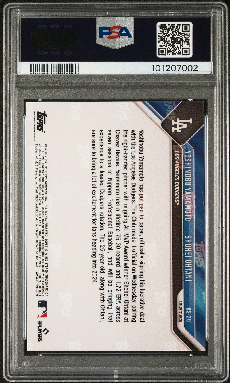2023 Topps Now Offseason Os26 Shohei Ohtani/yoshinobu Yamamoto PSA 10
