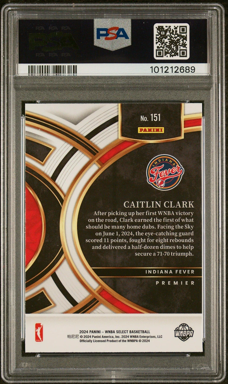 2024 Panini Select Wnba 151 Caitlin Clark PSA
