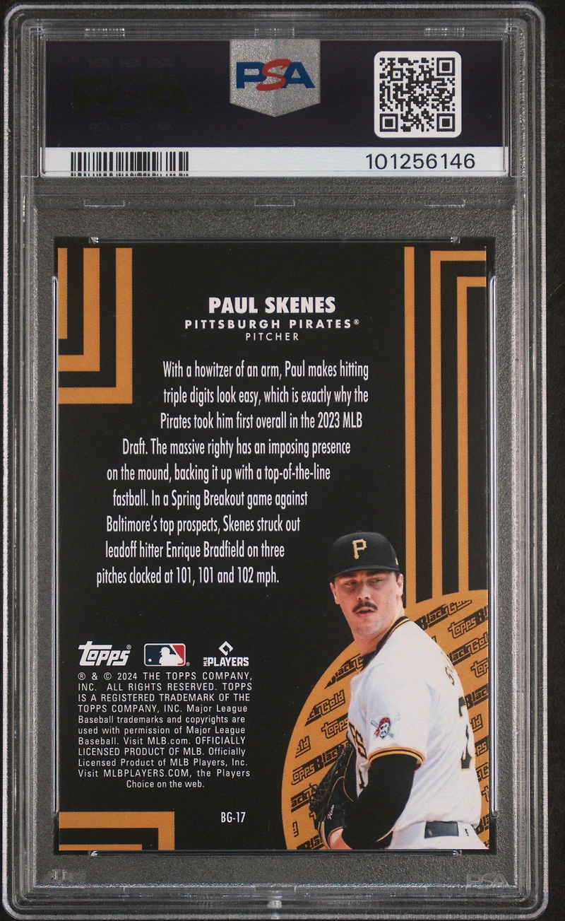 2024 Topps Update Topps Black Gold Bg17 Paul Skenes Black PSA 9