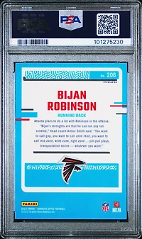 2023 Panini Donruss Optic 206 Bijan Robinson Blue Scope PSA 10