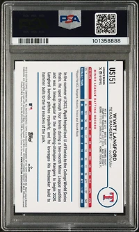 2024 Topps Update Us151 Wyatt Langford Aqua PSA 10