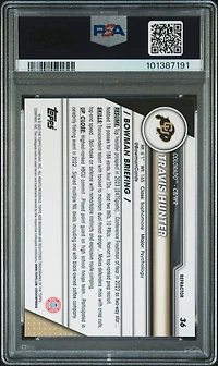 2023 Bowman University Chrome 36 Travis Hunter Refractor PSA 9