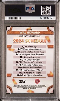 2024 Bowman University Chrome Path To Glory Pg11 Will Howard PSA 10