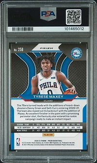 2020 Panini Prizm 256 Tyrese Maxey Red// Prizm PSA