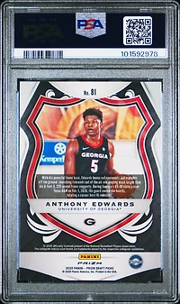 2020 Panini Prizm Draft Picks Anthony Edwards Green Prizm PSA 10