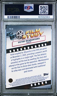2023 Topps Chrome Film Study Fs13 Victor Wembanyama Basketball Refractor PSA 10