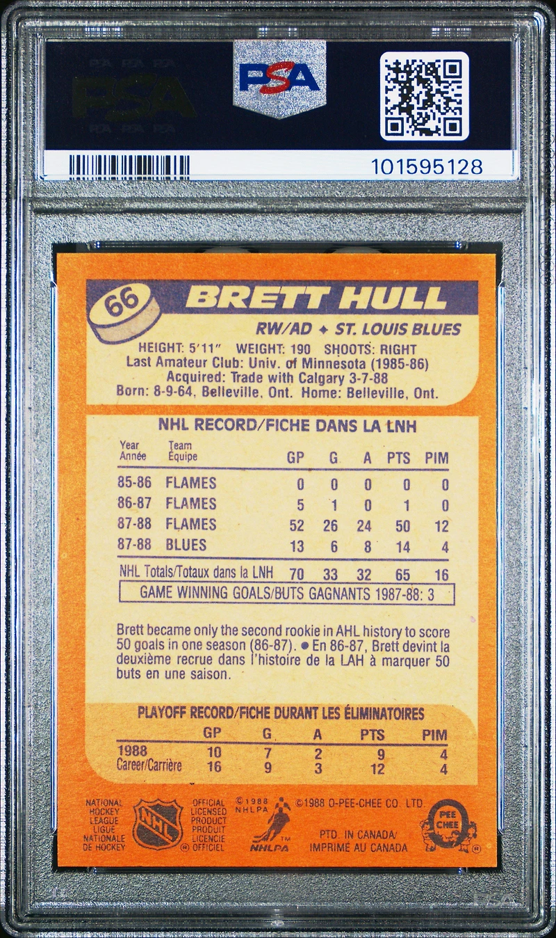 1988 O-pee-chee 66 Brett Hull PSA 8