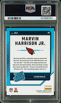 2024 Panini Donruss 393 Marvin Harrison Jr. Optic Preview-red Pandora PSA 10