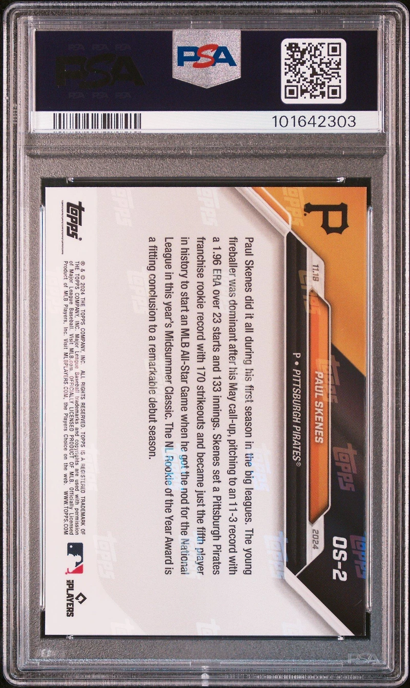 2024 Topps Now Offseason Os2 Paul Skenes PSA 10