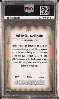 2024 Topps Home Field Advantage Hfa20 Yoshinobu Yamamoto PSA
