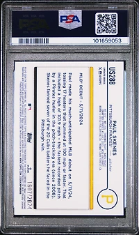 2024 Topps Update Us288 Paul Skenes Gold PSA 10