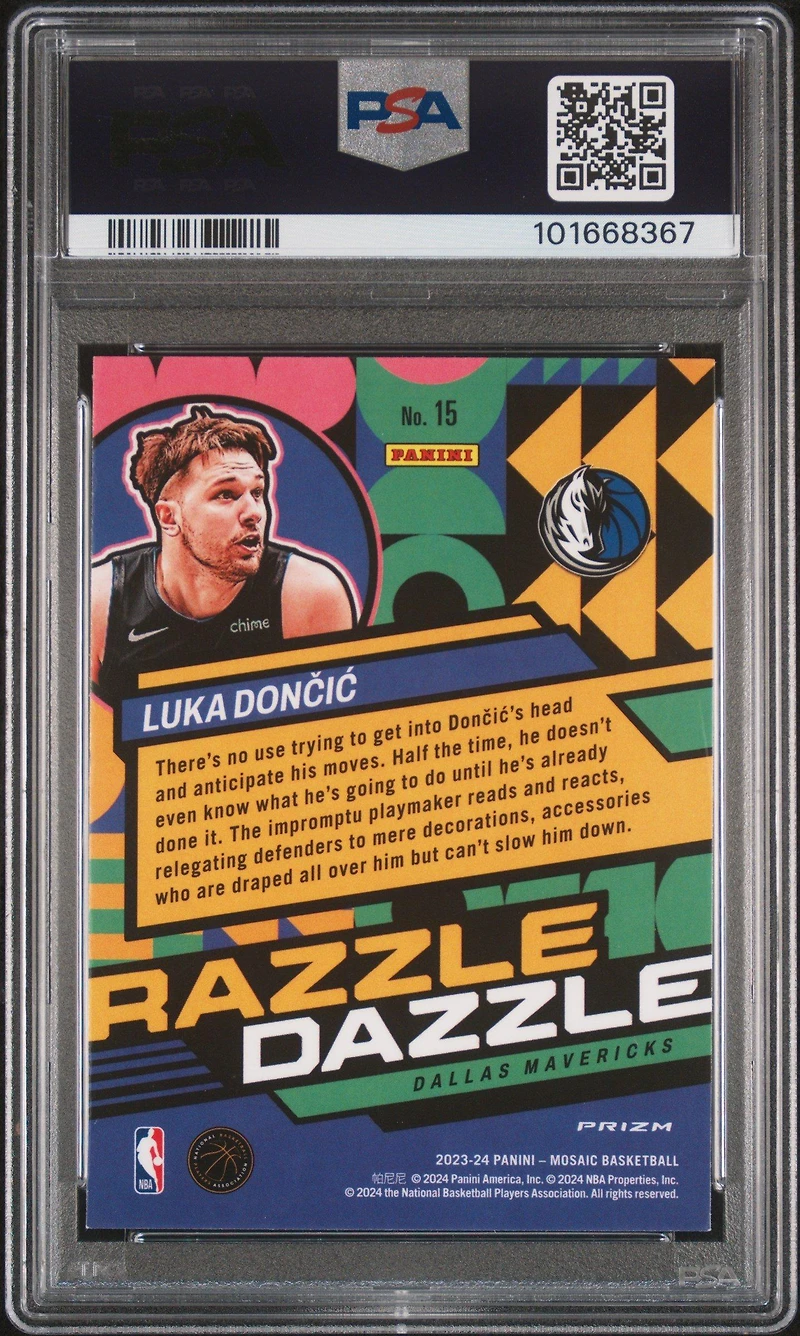 2023 Panini Mosaic Razzle Dazzle 15 Luka Doncic PSA