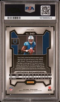 2023 Panini Prizm 343 Anthony Richardson Silver Prizm PSA